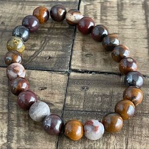 8mm Tiger Iron Stretch Bead Bracelet